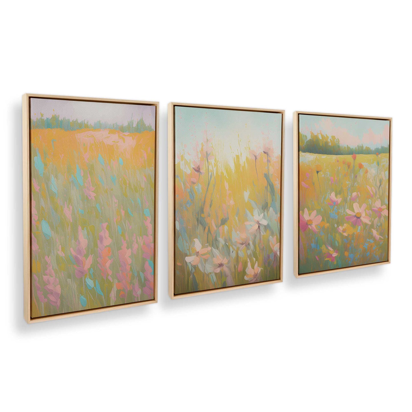 [Color:American Maple], Picture of art in a American Maple frame at an angle
