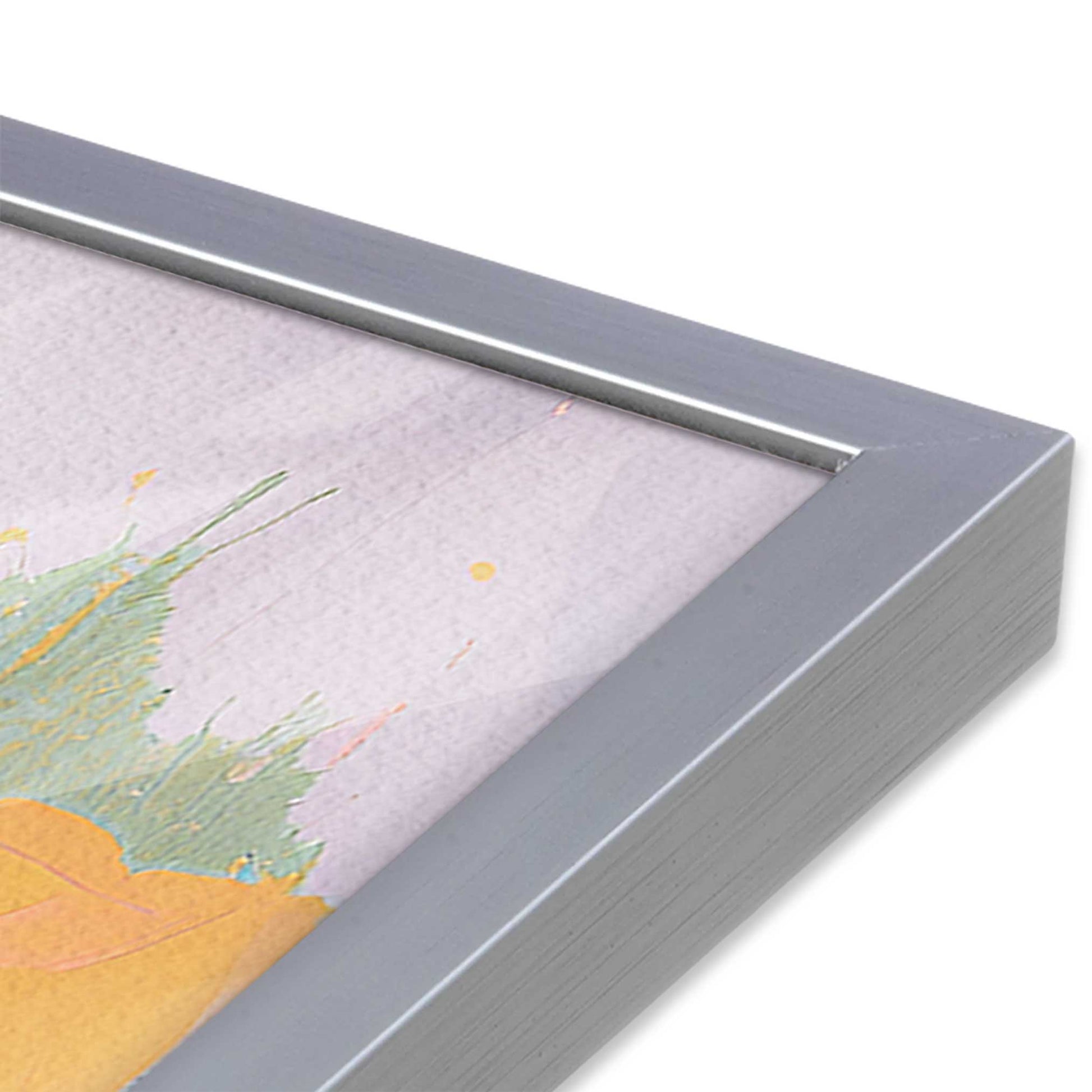 [Color:Polished Chrome], Picture of art in a Polished Chrome frame of the corner