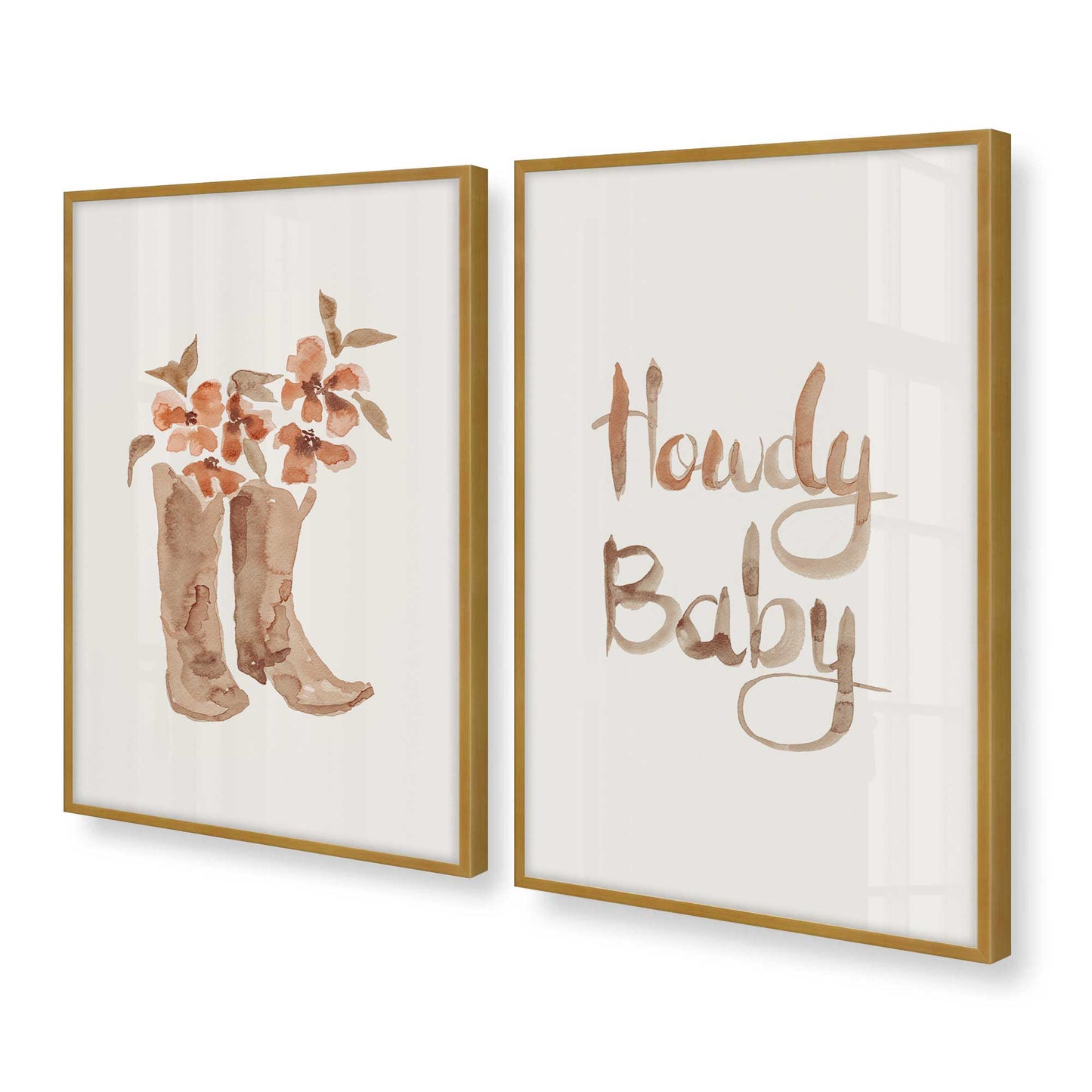 [Color:Polished Gold], Picture of art in a Polished Gold frame at an angle