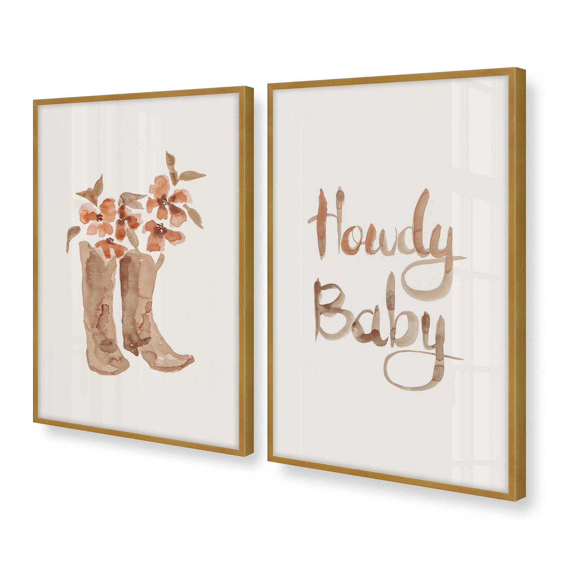 [Color:Polished Gold], Picture of art in a Polished Gold frame at an angle