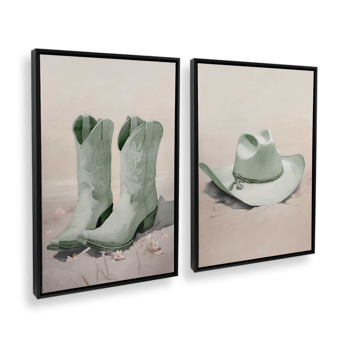 [Color:Satin Black], Picture of art in a Satin Black frame at an angle