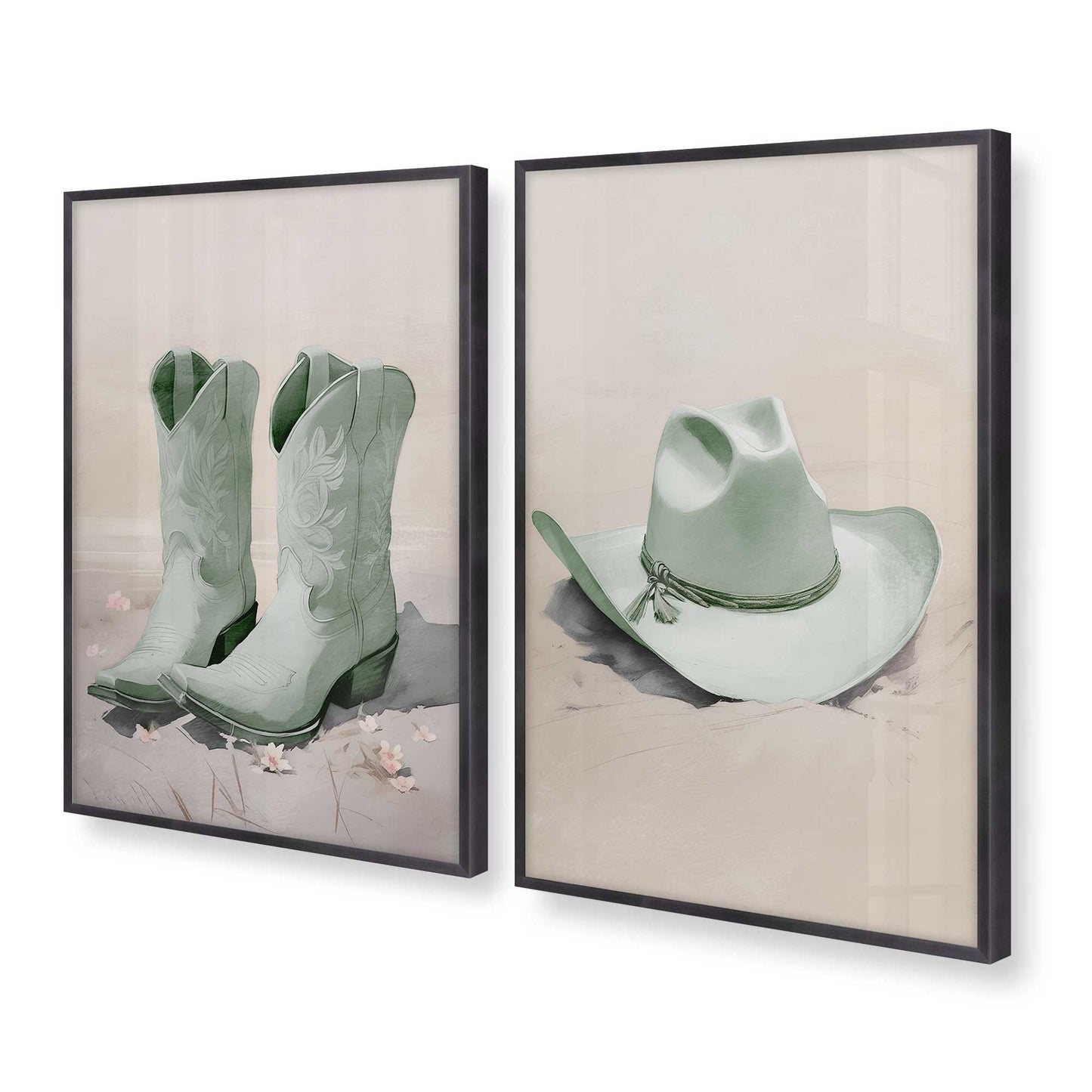[Color:Weathered Zinc], Picture of art in a Weathered Zinc frame at an angle