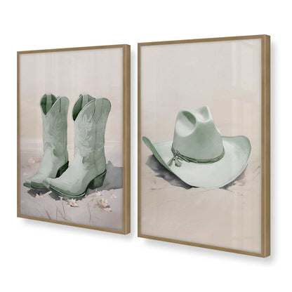[Color:Brushed Gold], Picture of art in a Brushed Gold frame at an angle