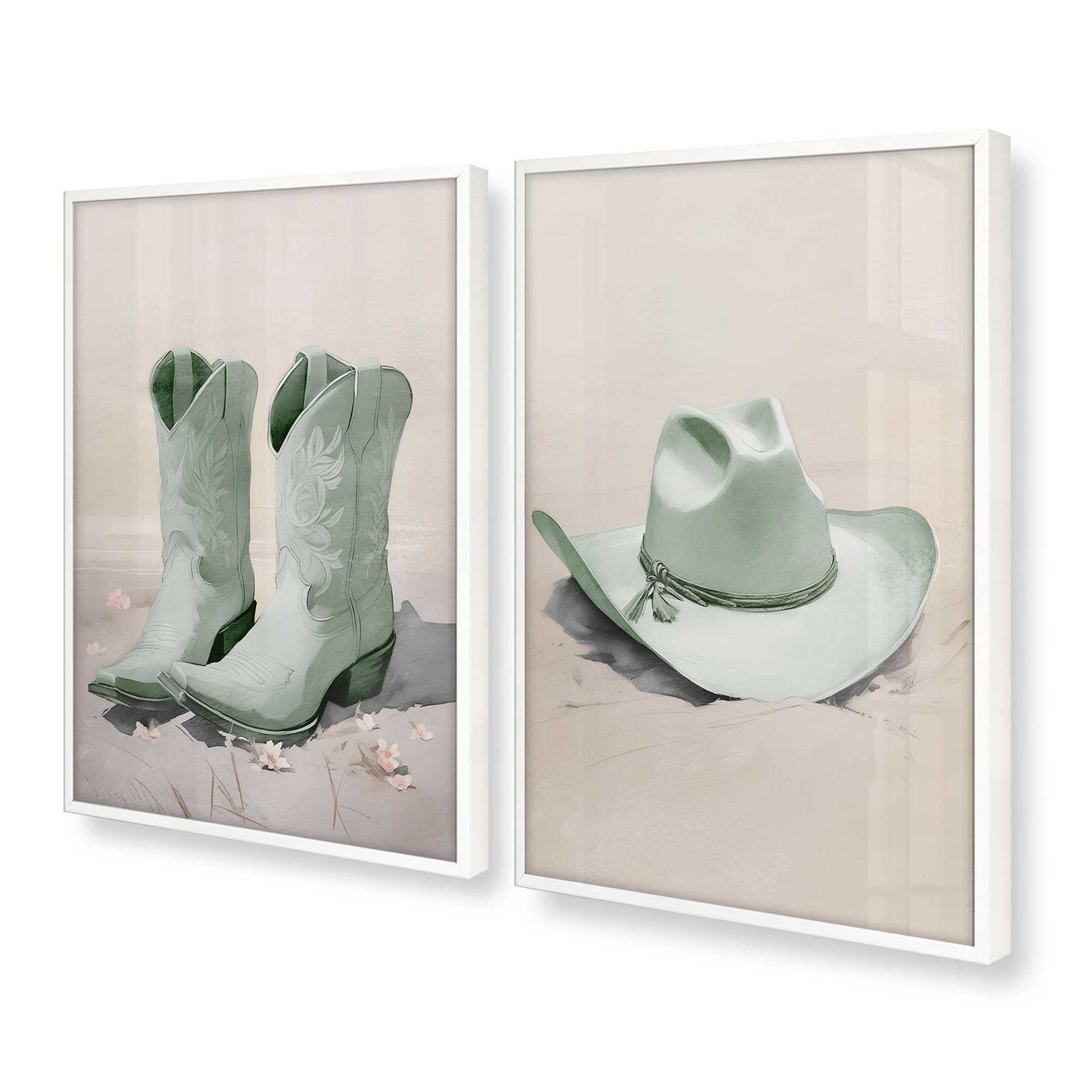 [Color:Opaque White], Picture of art in a Opaque White frame at an angle