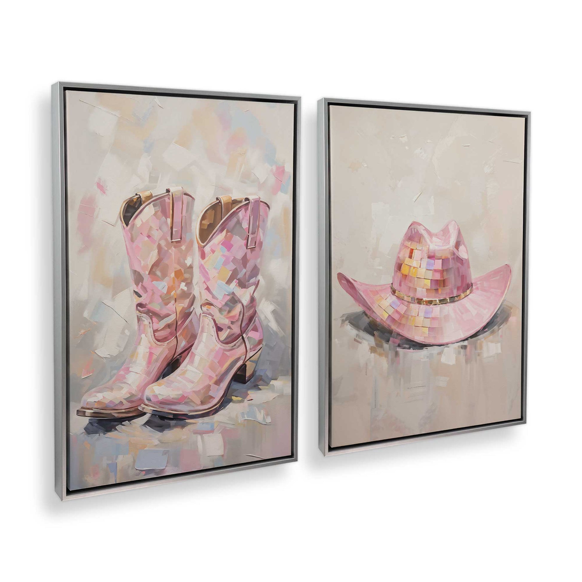 [Color:Polished Chrome], Picture of art in a Polished Chrome frame at an angle