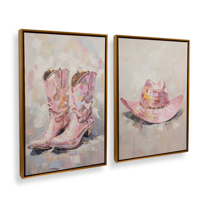 [Color:Polished Gold], Picture of art in a Polished Gold frame at an angle