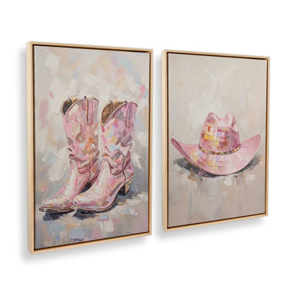 [Color:American Maple], Picture of art in a American Maple frame at an angle