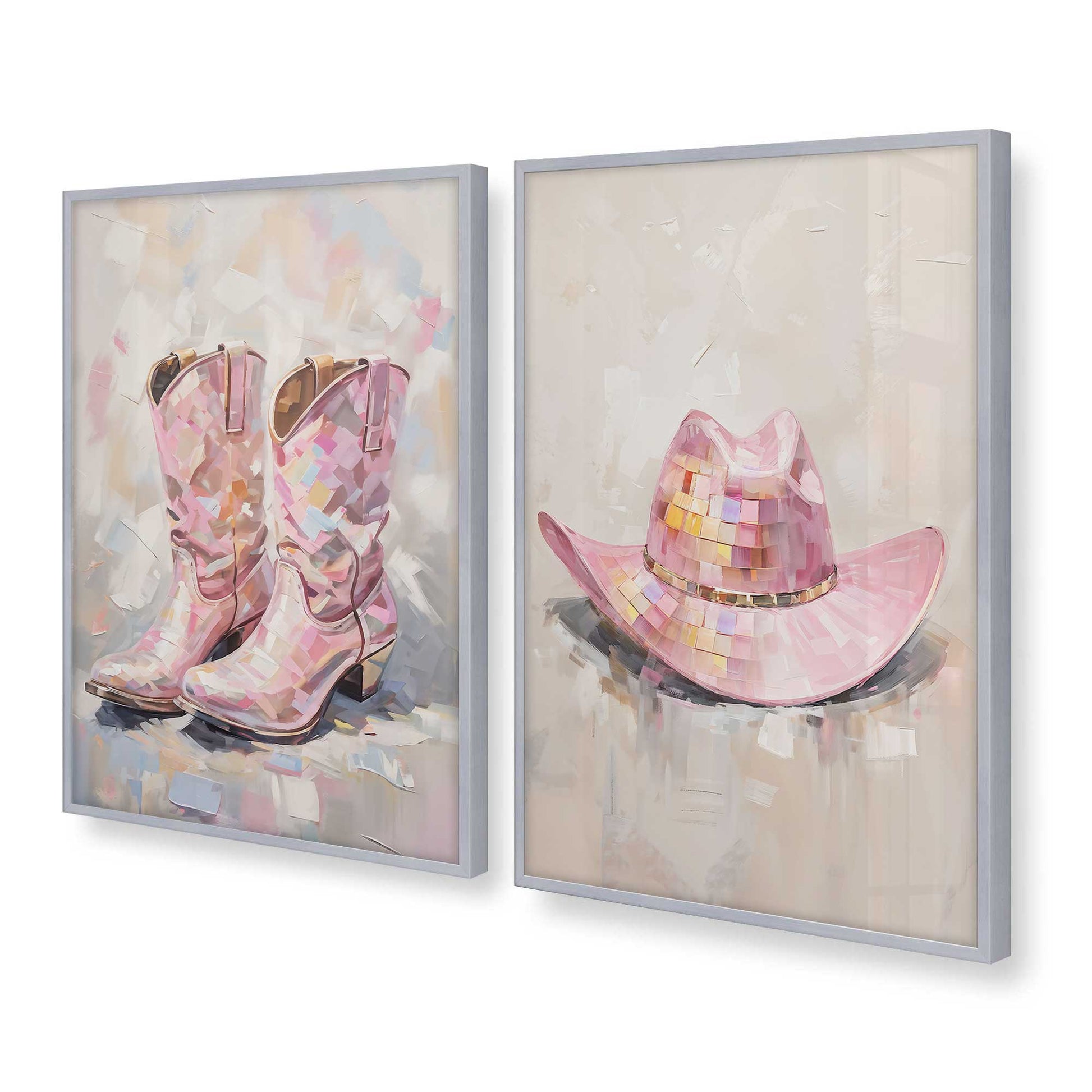 [Color:Polished Chrome], Picture of art in a Polished Chrome frame at an angle