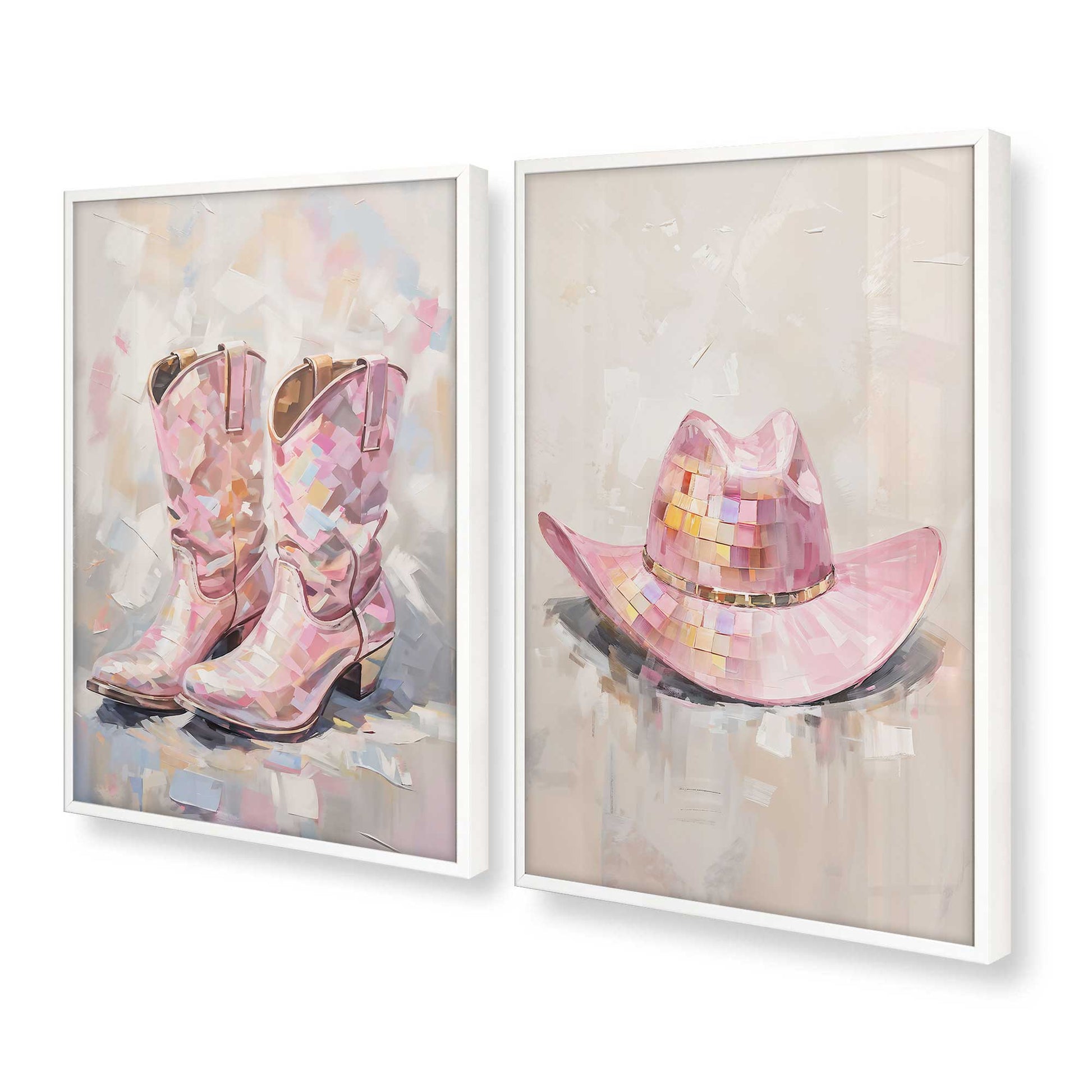 [Color:Opaque White], Picture of art in a Opaque White frame at an angle