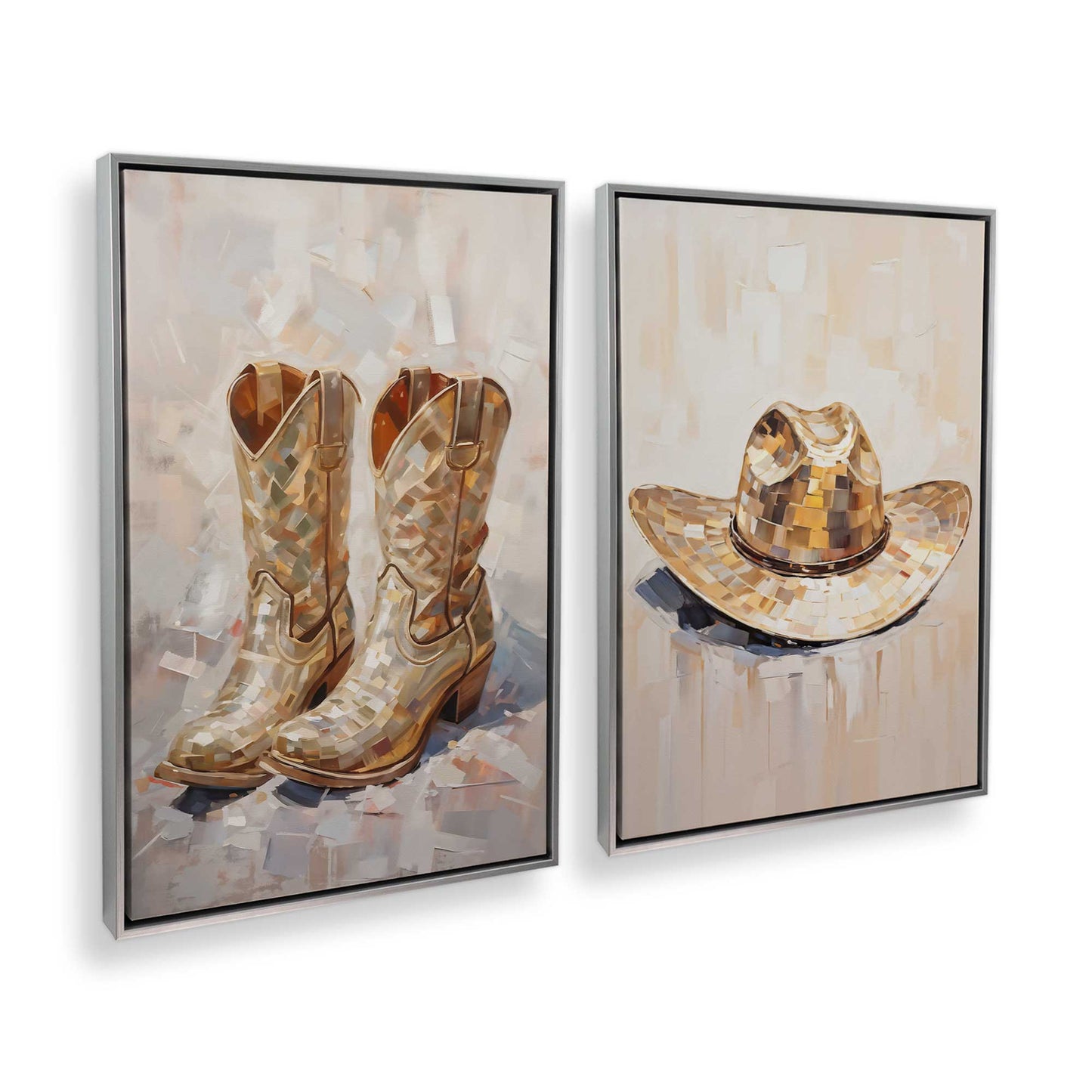 [Color:Polished Chrome], Picture of art in a Polished Chrome frame at an angle