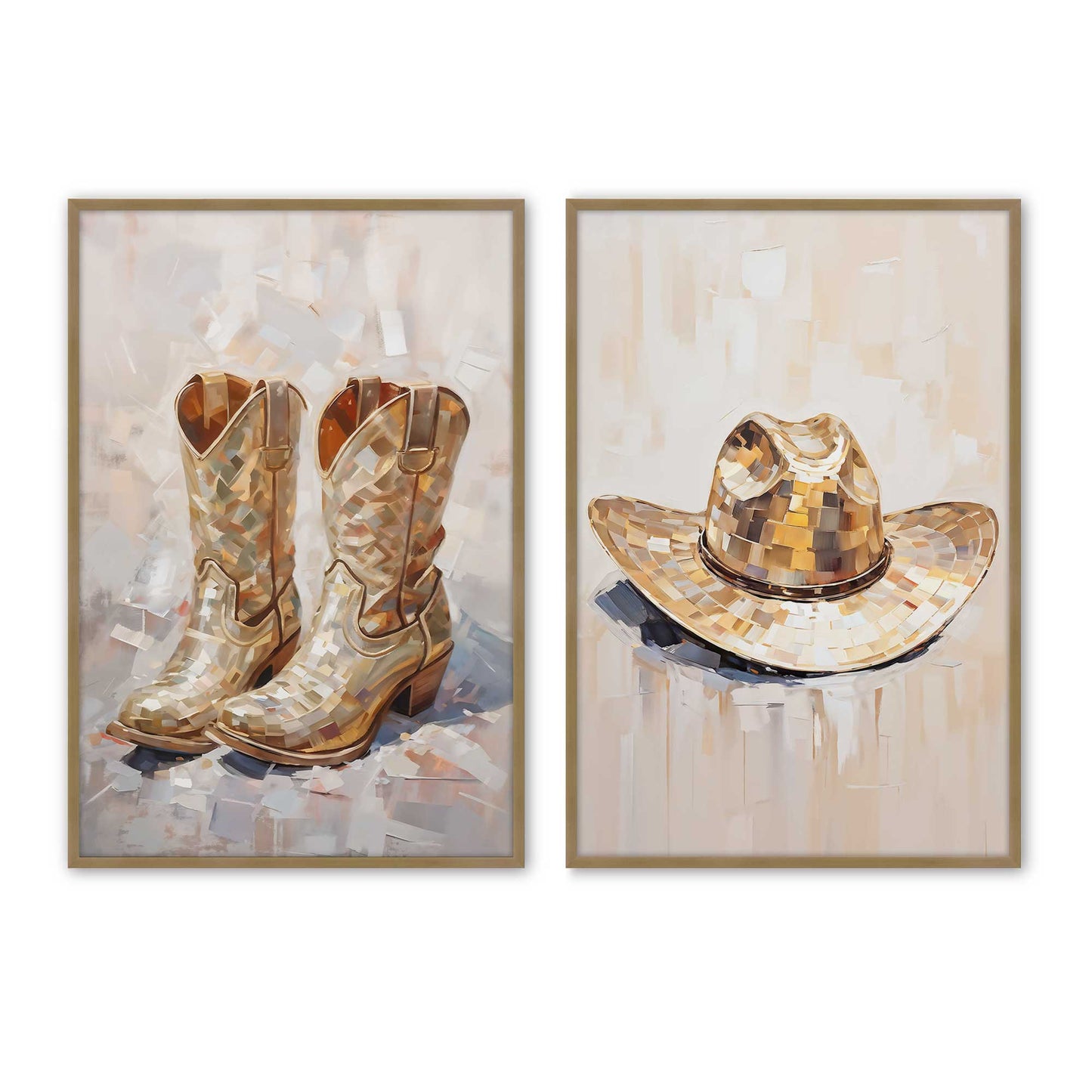 [Color:Brushed Gold], Picture of art in a Brushed Gold frame