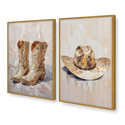 [Color:Polished Gold], Picture of art in a Polished Gold frame at an angle