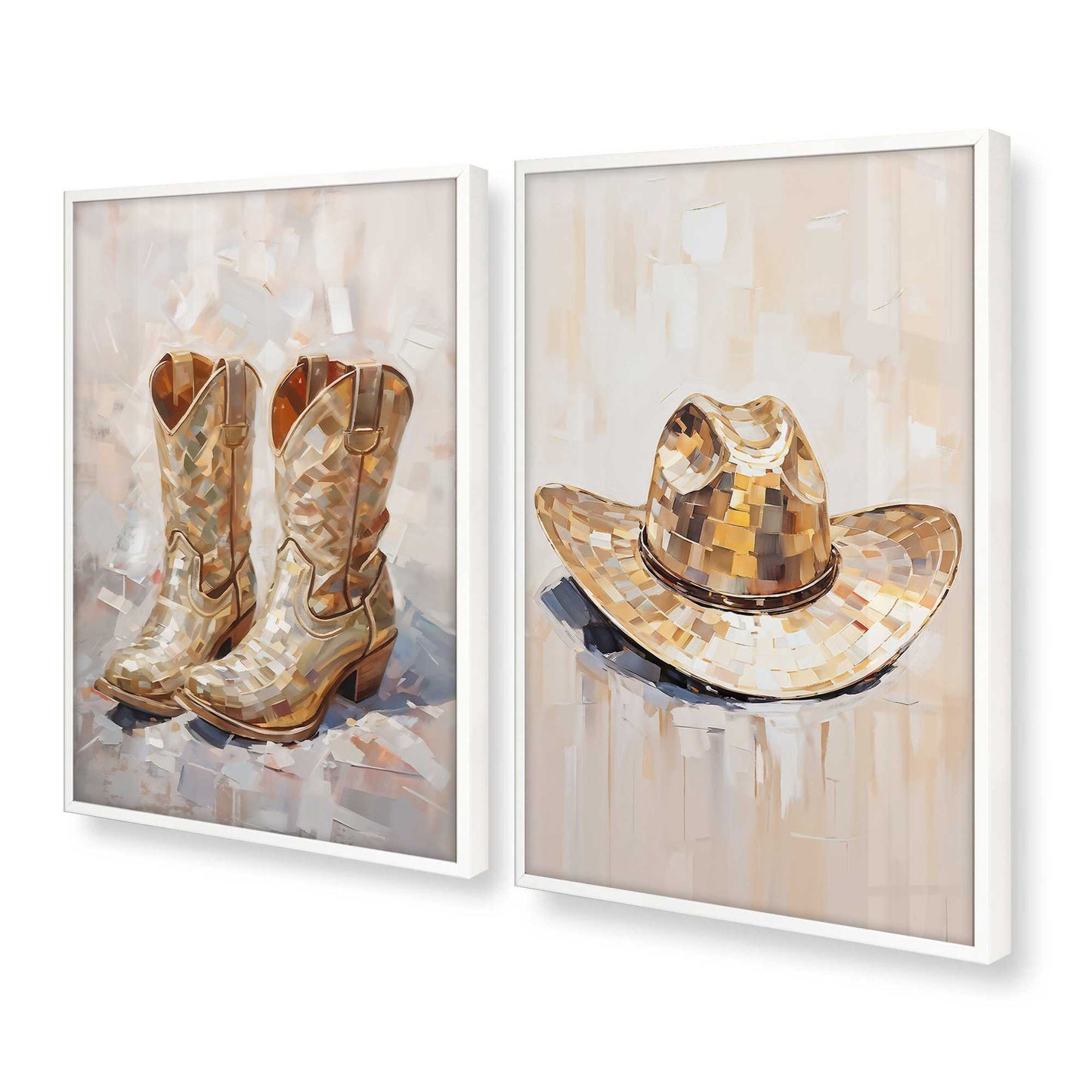 [Color:Opaque White], Picture of art in a Opaque White frame at an angle