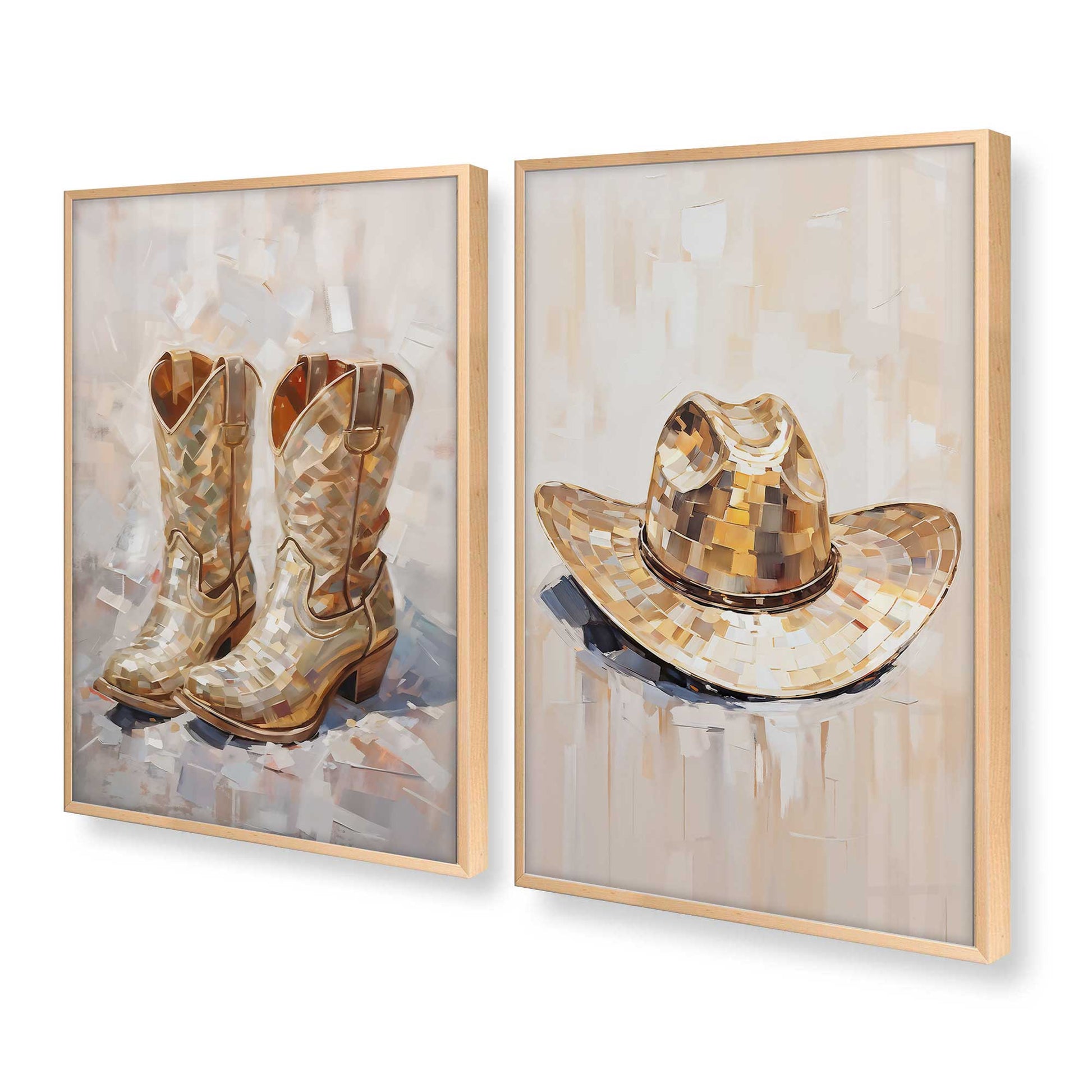 [Color:Raw Maple], Picture of art in a Raw Maple frame at an angle