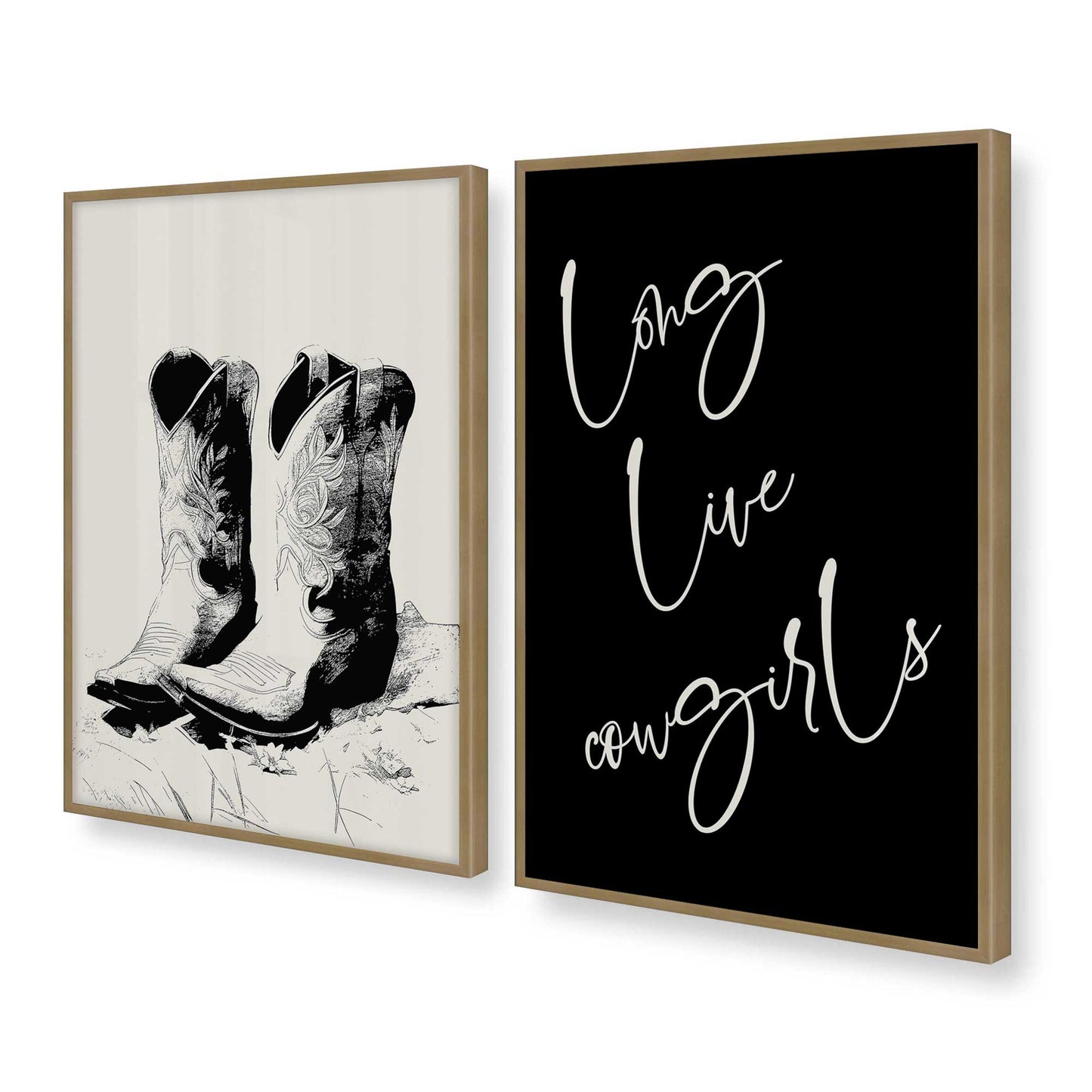 [Color:Brushed Gold], Picture of art in a Brushed Gold frame at an angle