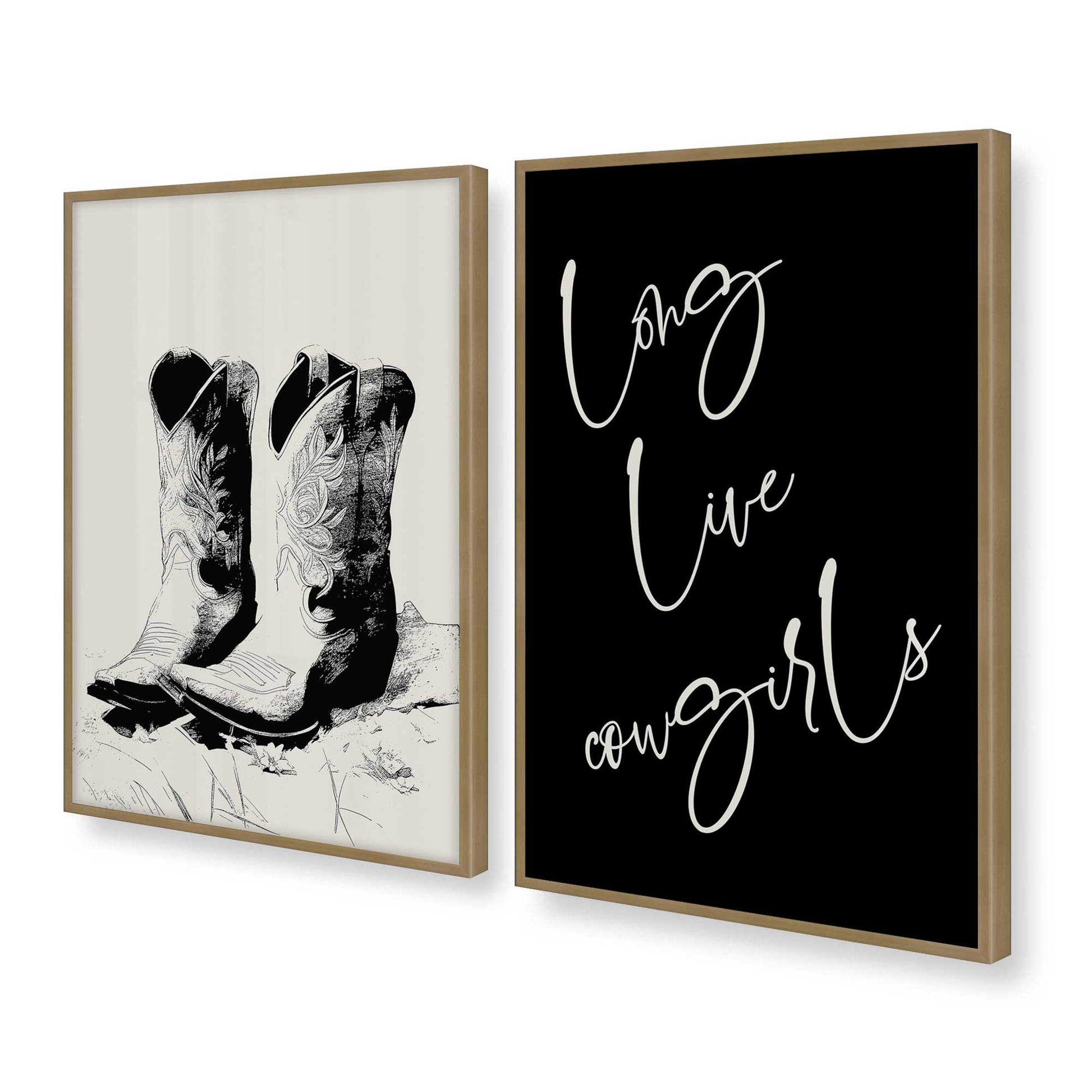 [Color:Brushed Gold], Picture of art in a Brushed Gold frame at an angle
