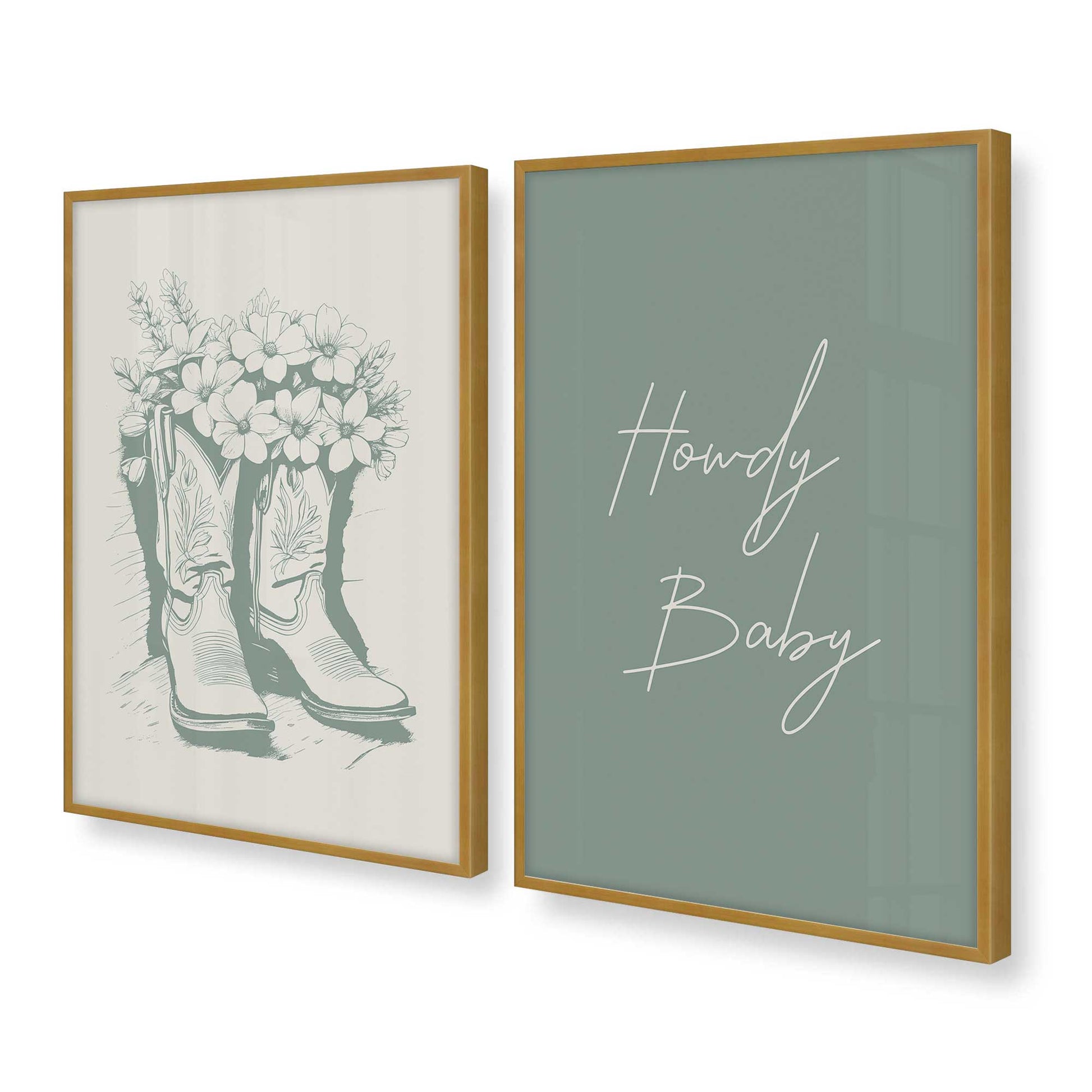 [Color:Polished Gold], Picture of art in a Polished Gold frame at an angle