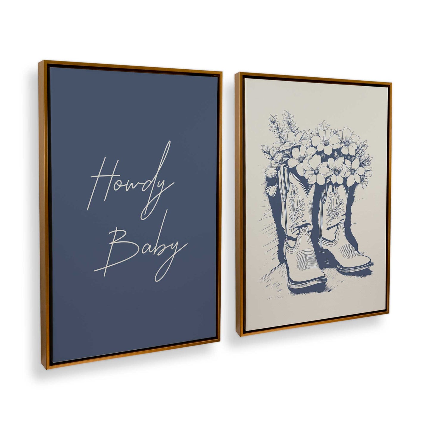 [Color:Polished Gold], Picture of art in a Polished Gold frame at an angle