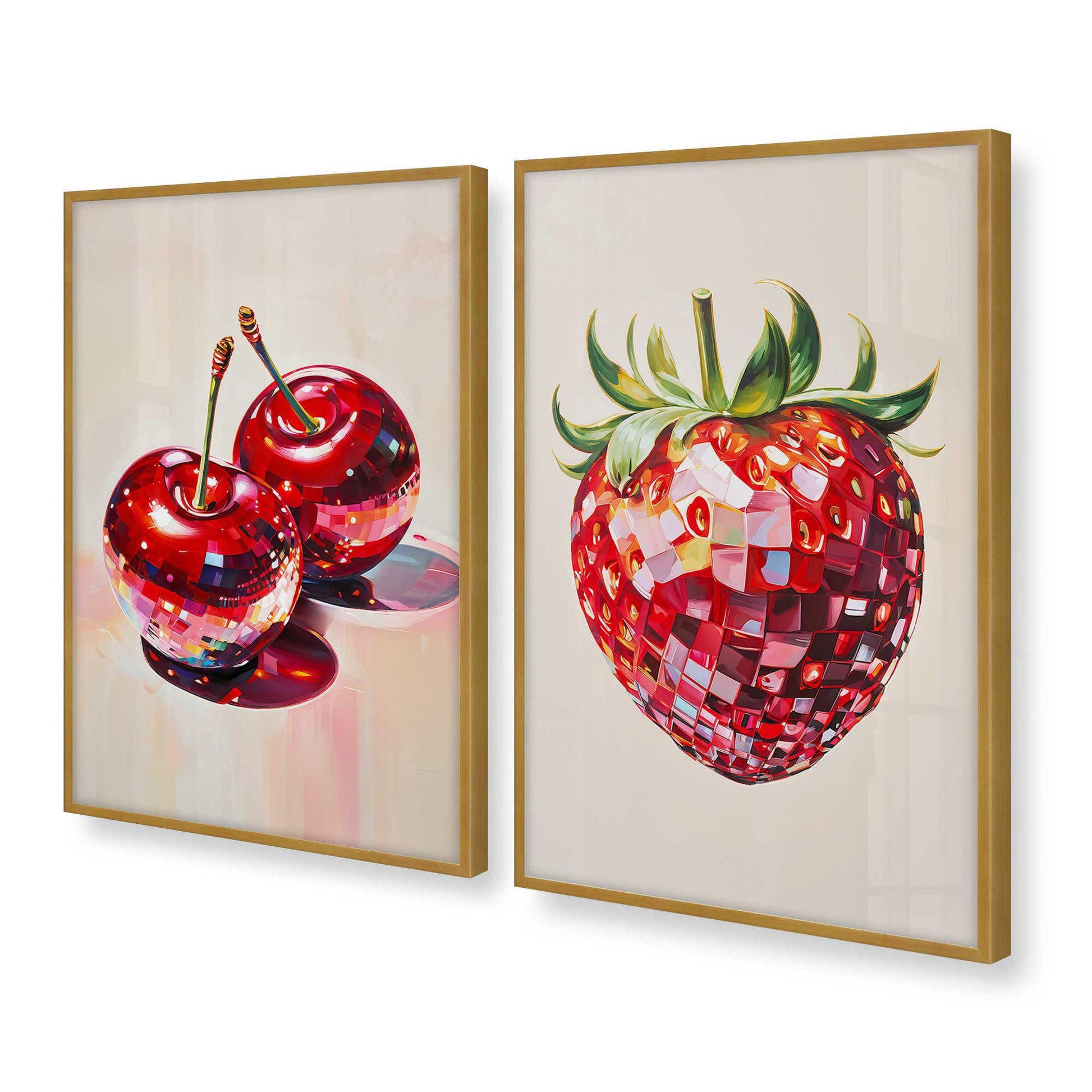 [Color:Polished Gold], Picture of art in a Polished Gold frame at an angle