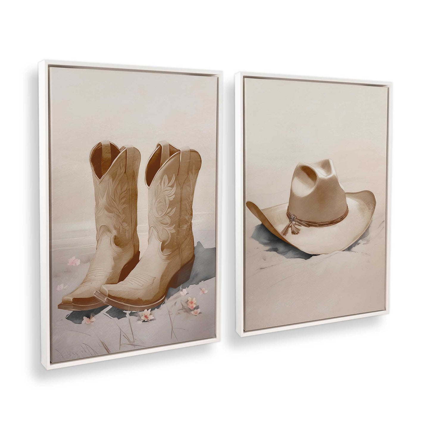 [Color:Opaque White], Picture of art in a White frame at an angle