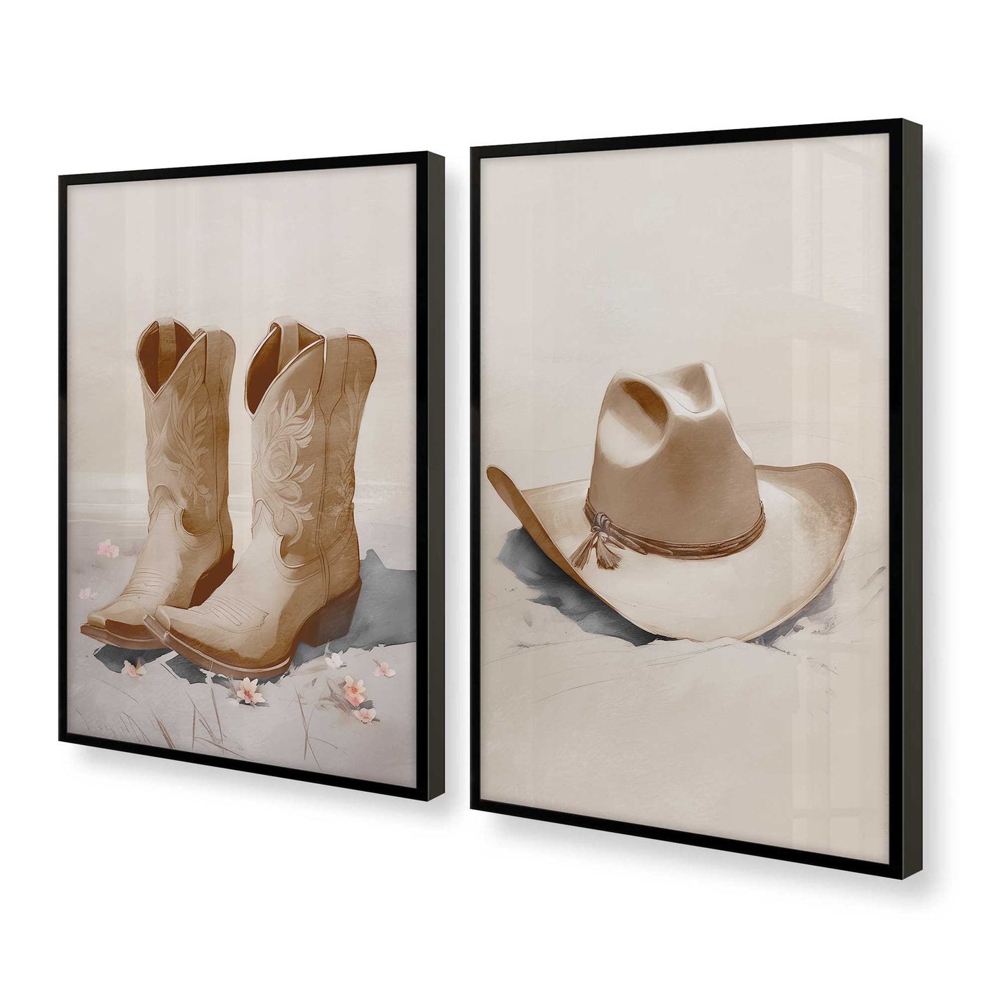 [Color:Satin Black], Picture of art in a Satin Black frame at an angle