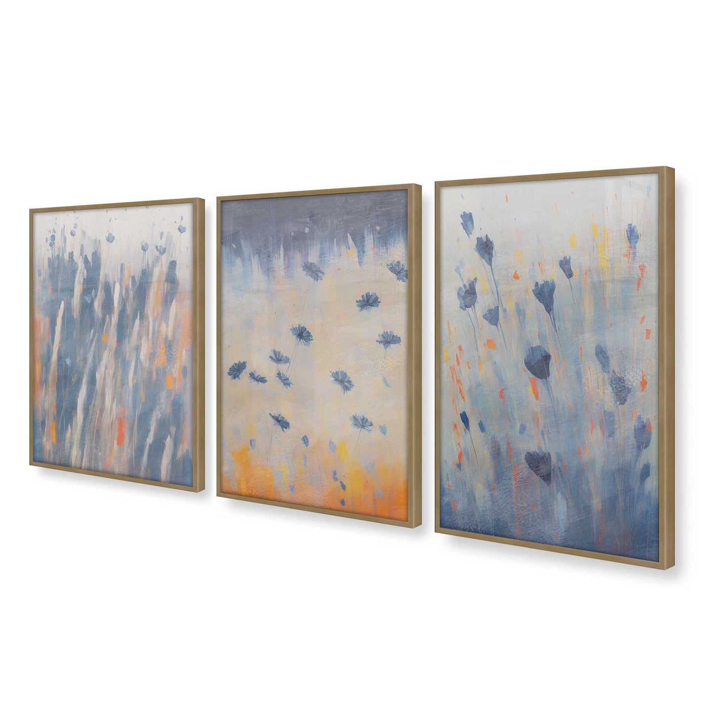 [Color:Brushed Gold], Picture of art in a Brushed Gold frame at an angle
