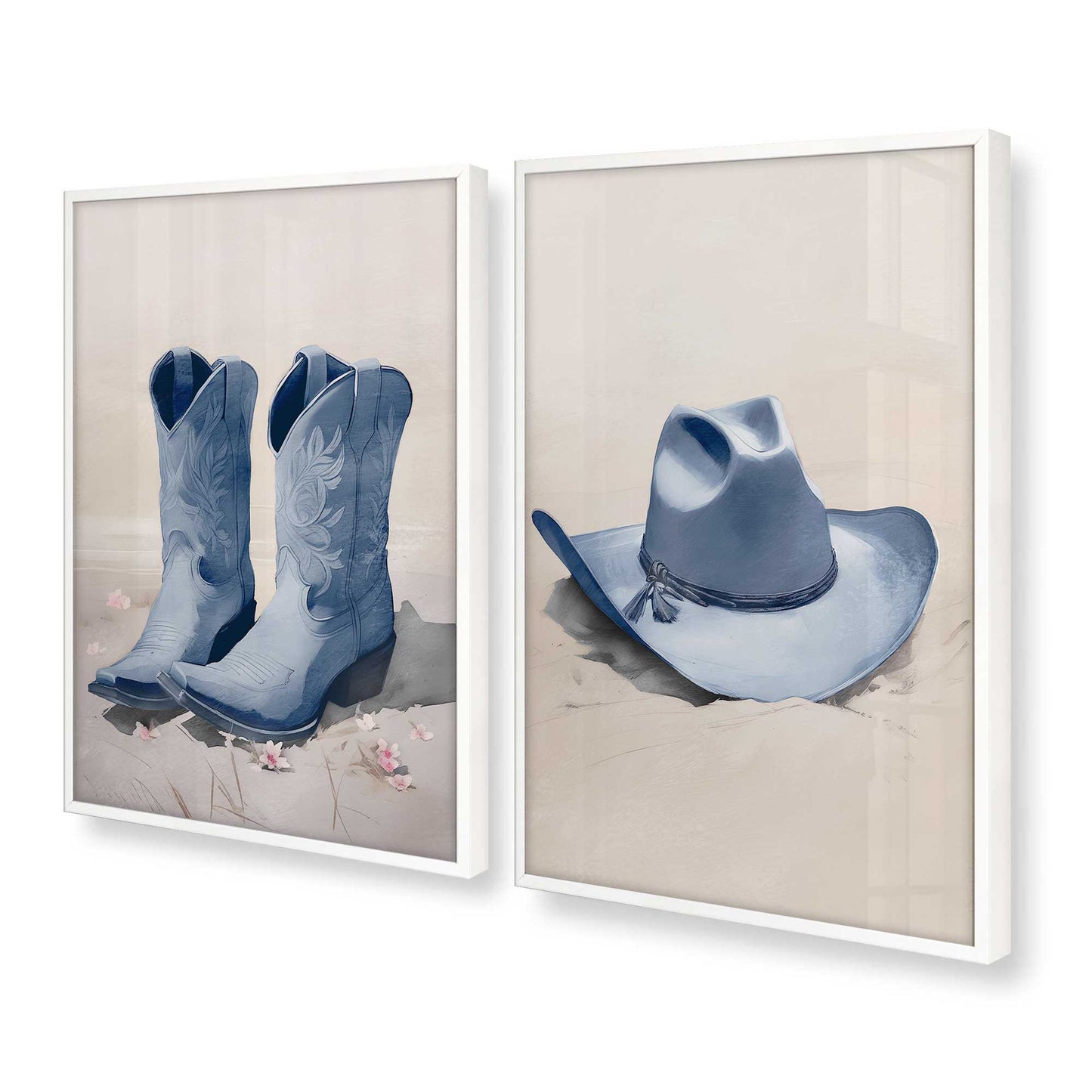 [Color:Opaque White], Picture of art in a Opaque White frame at an angle