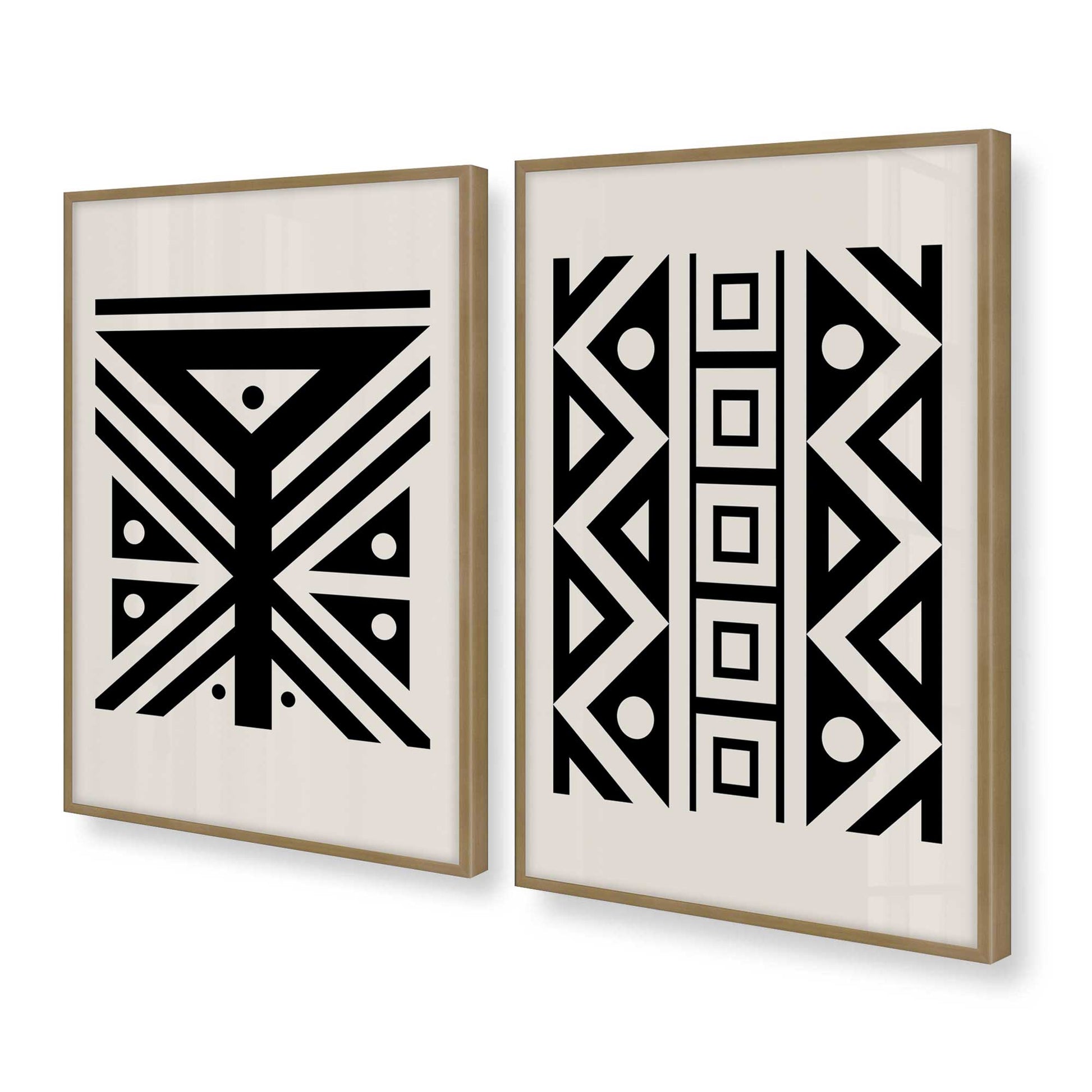 [Color:Brushed Gold], Picture of art in a Brushed Gold frame at an angle