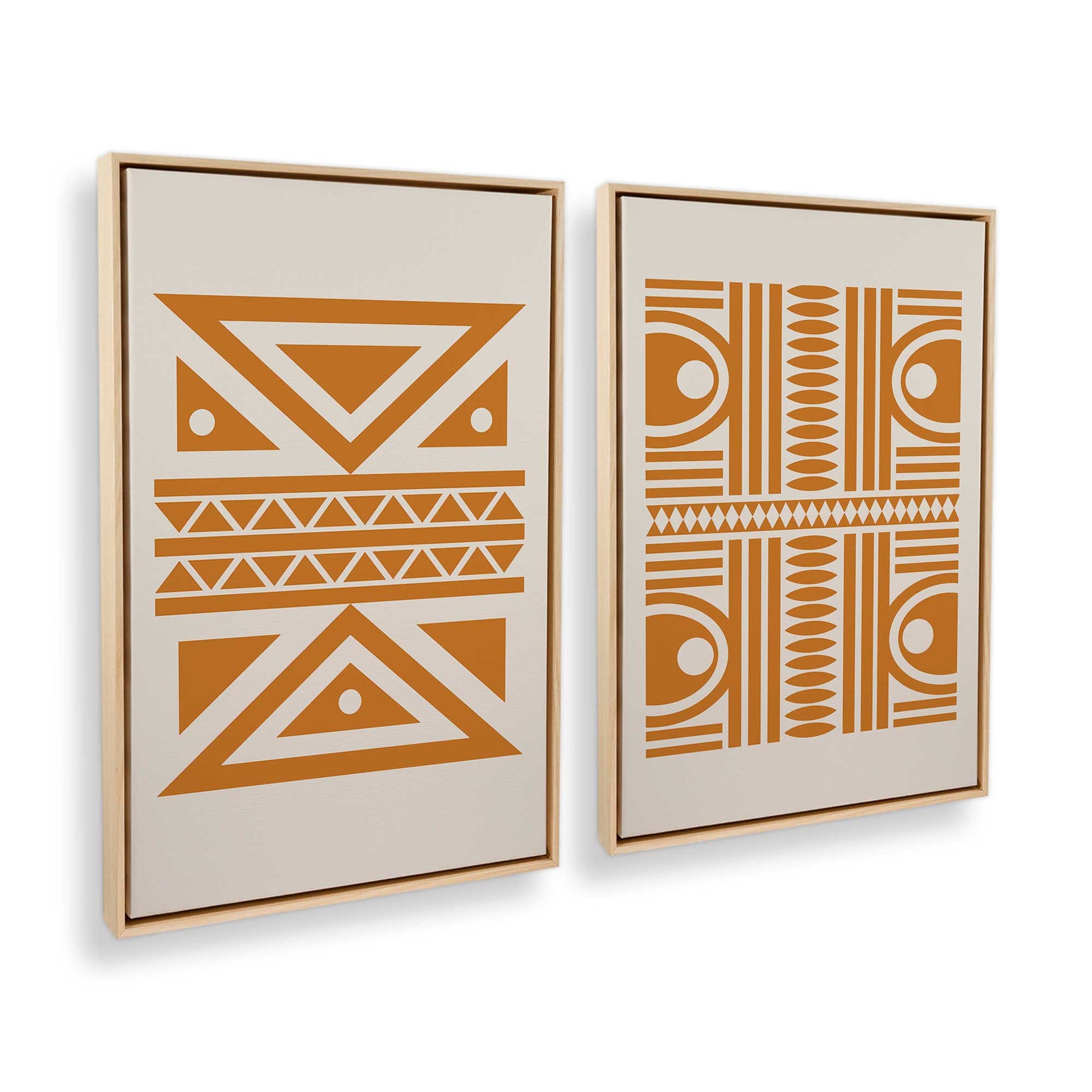 [Color:American Maple], Picture of art in a American Maple frame at an angle