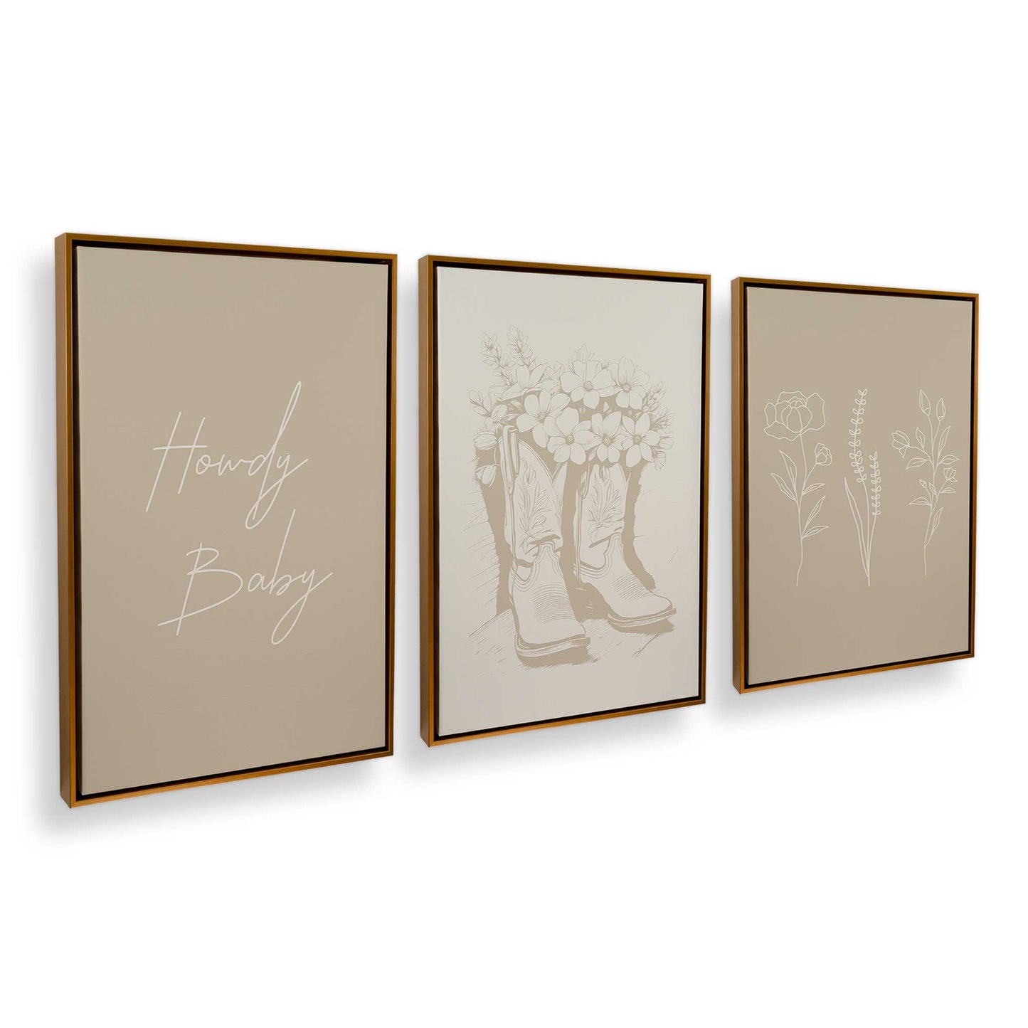 [Color:Polished Gold], Picture of art in a Polished Gold frame at an angle