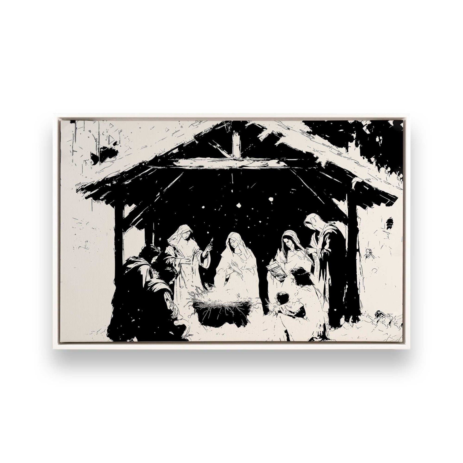 [Color:Opaque White], Picture of art in a White frame