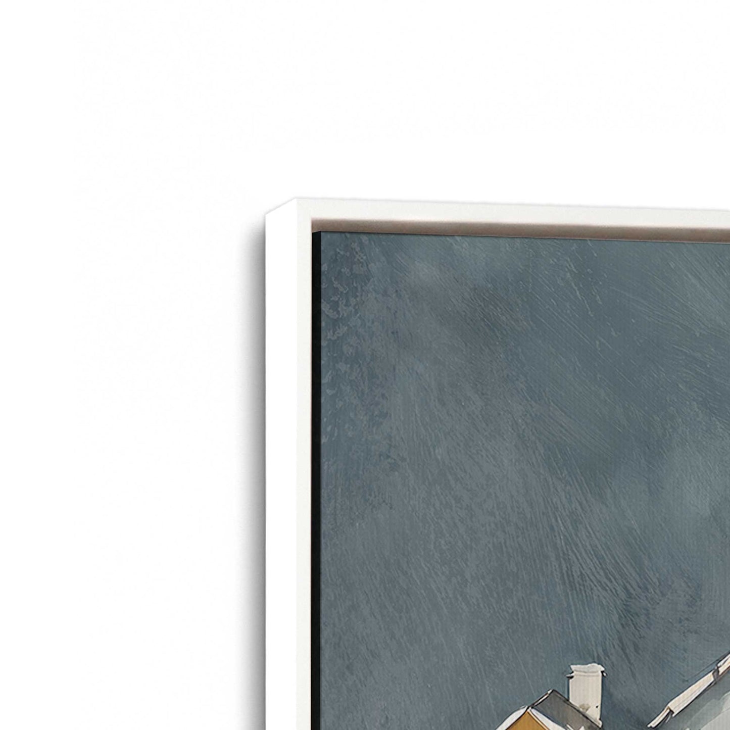 [Color:Opaque White], Picture of art in a White frame at an angle