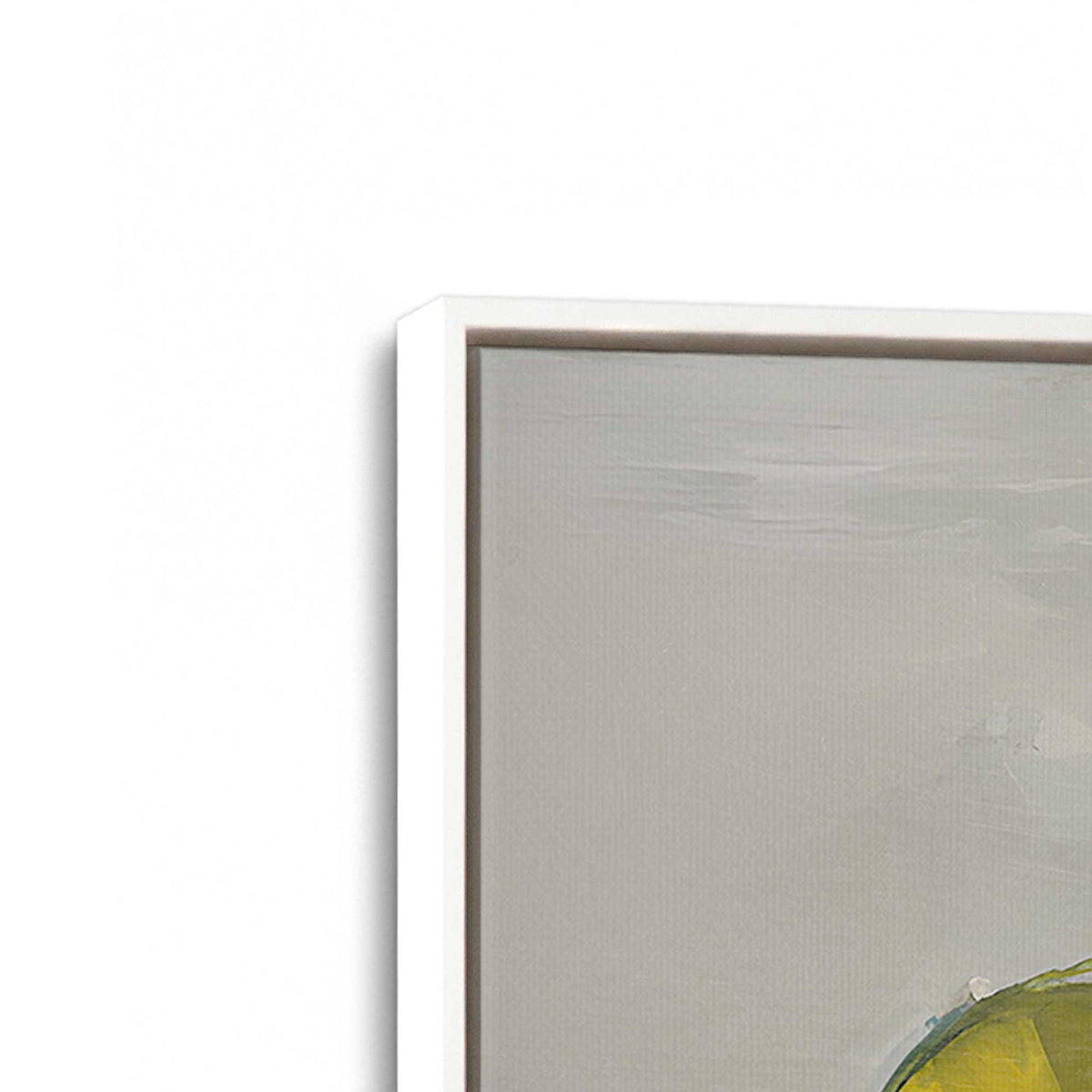 [Color:Opaque White], Picture of art in a White frame at an angle