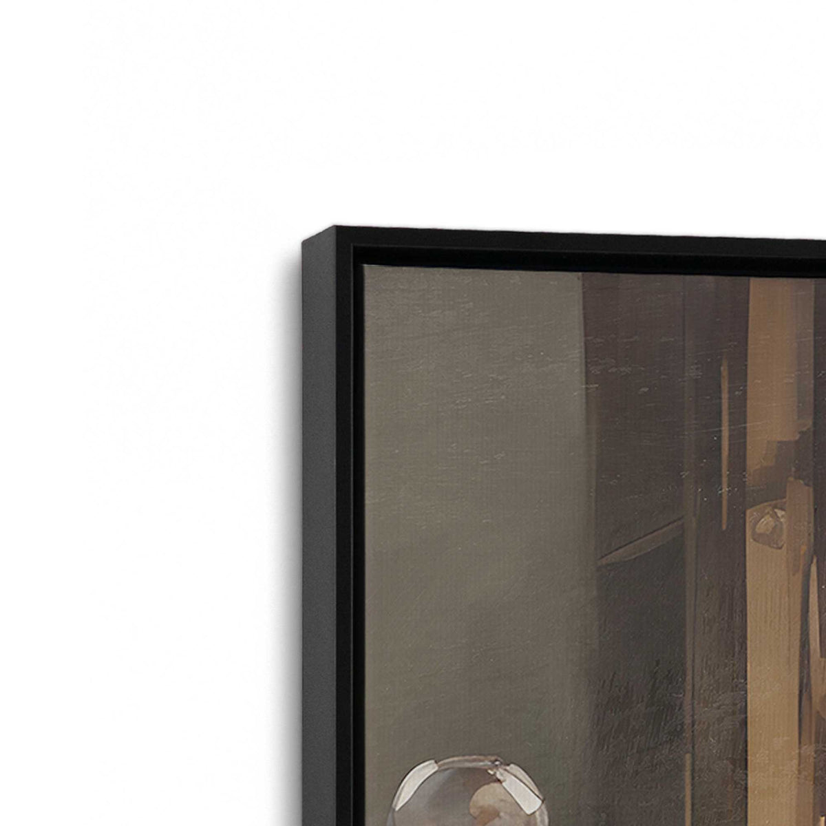 [Color:Satin Black], Picture of art in a Satin Black frame at an angle