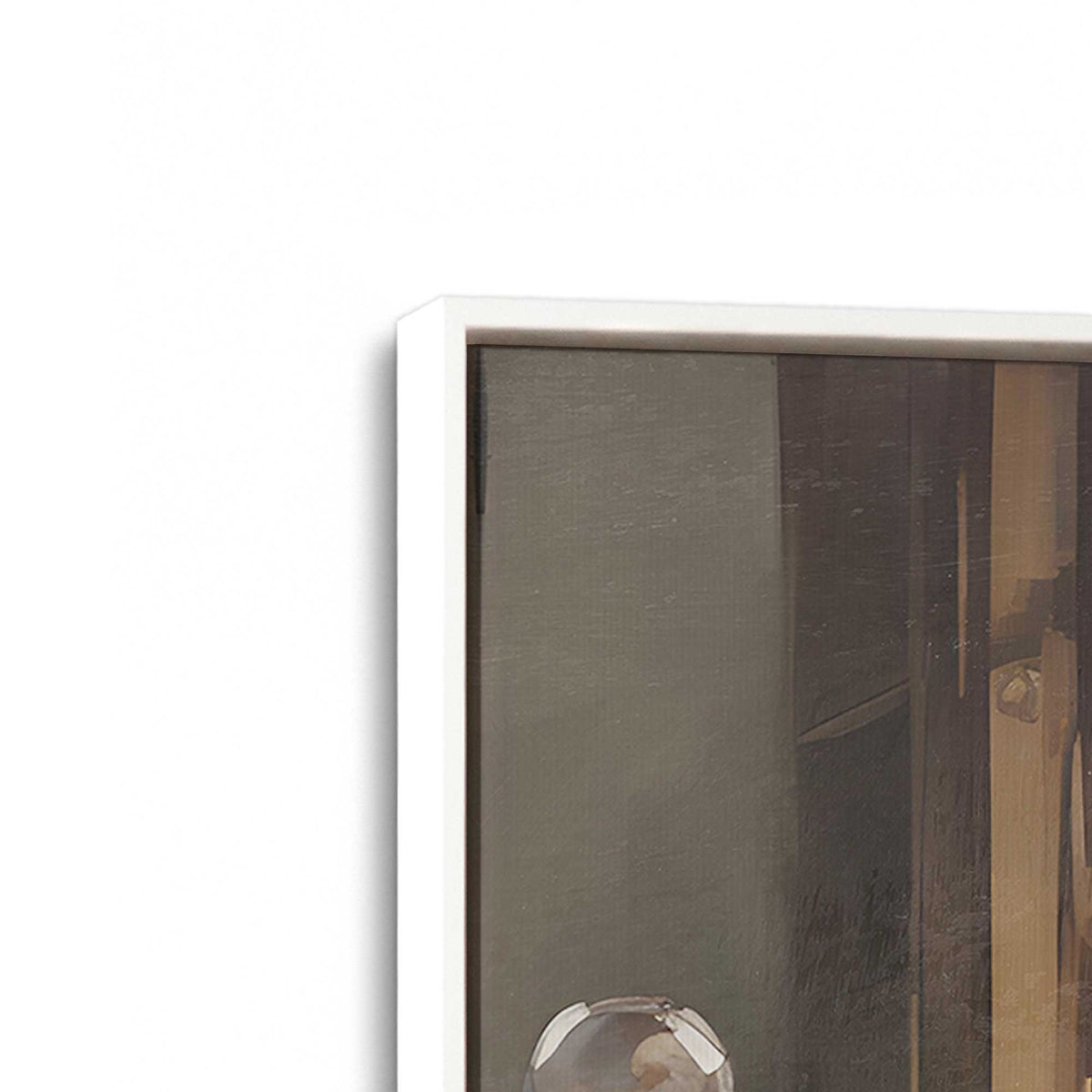 [Color:Opaque White], Picture of art in a White frame at an angle