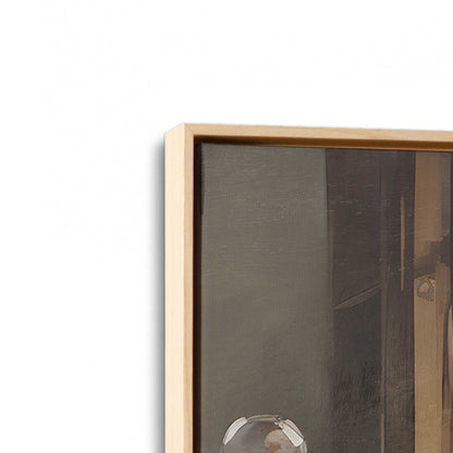 [Color:American Maple], Picture of art in a American Maple frame at an angle