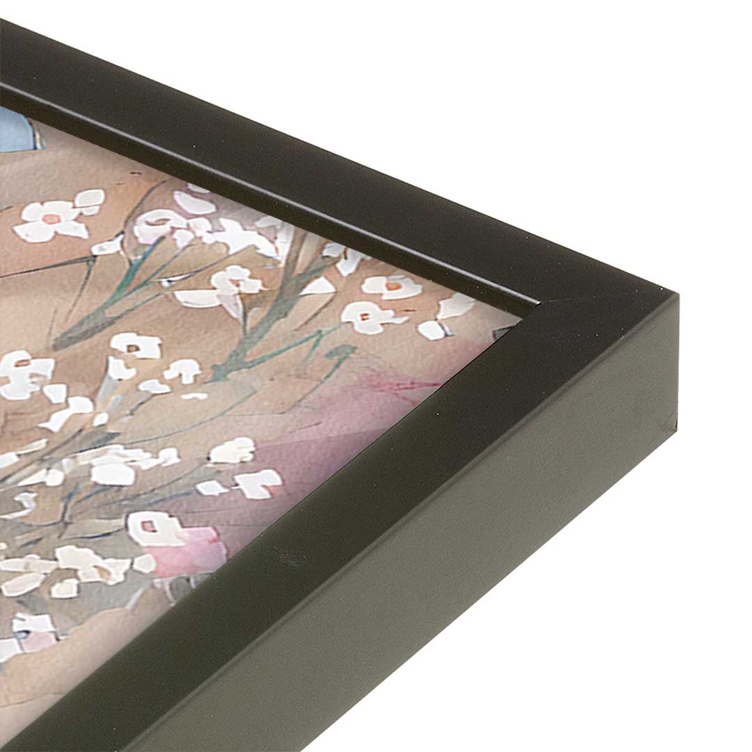[Color:Satin Black], Picture of art in a Satin Black frame at an angle