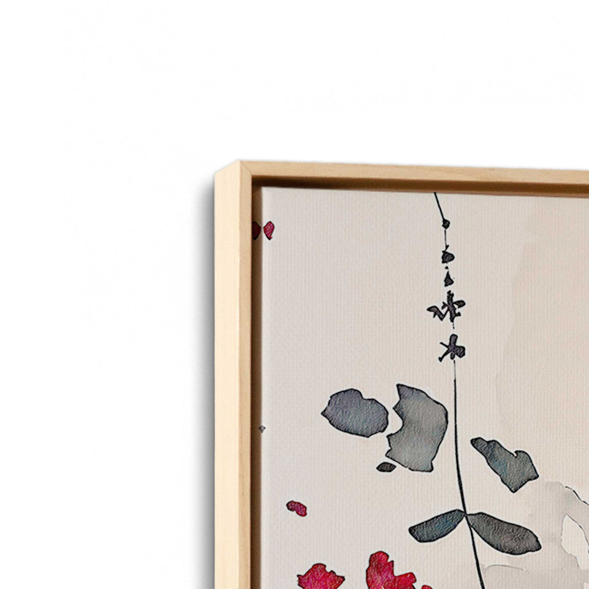[Color:American Maple], Picture of art in a American Maple frame at an angle