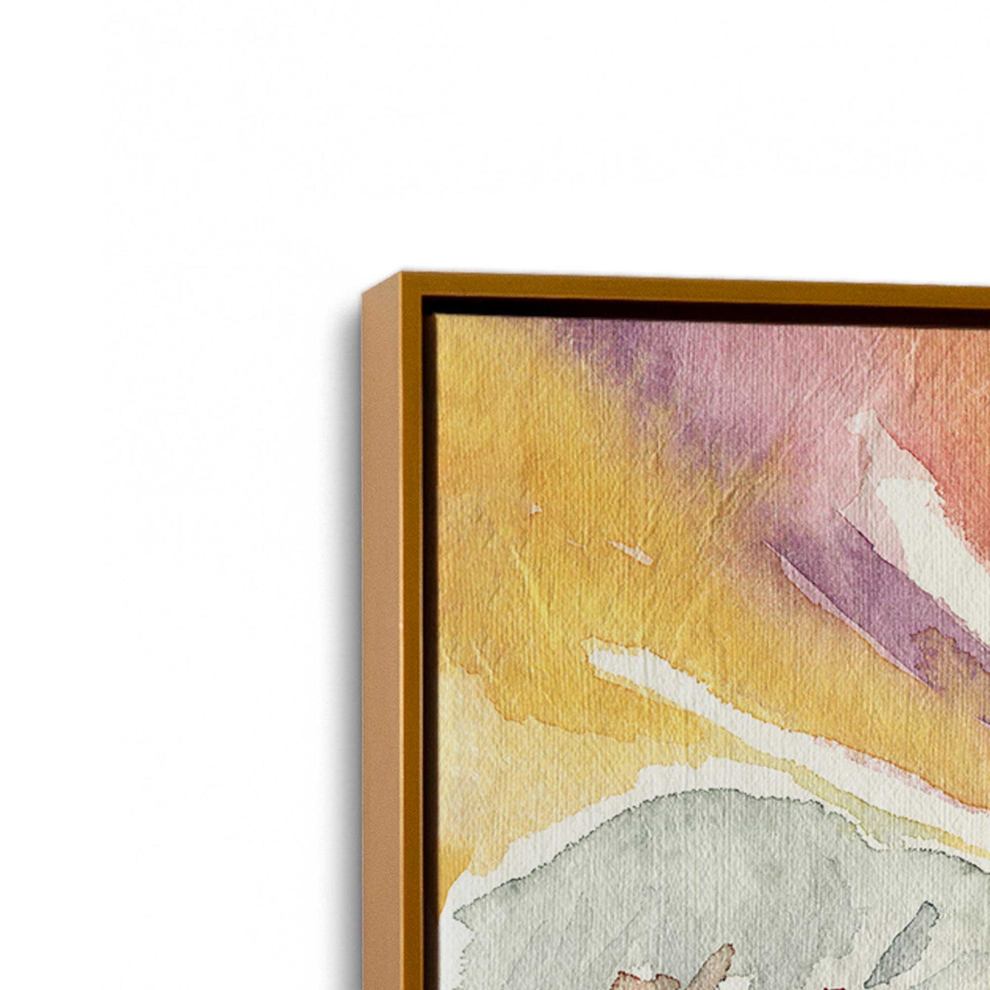 [Color:Polished Gold], Picture of art in a Polished Gold frame at an angle