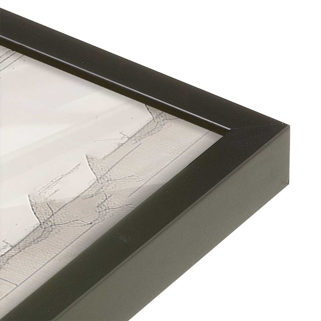 [Color:Satin Black], Picture of art in a Satin Black frame at an angle