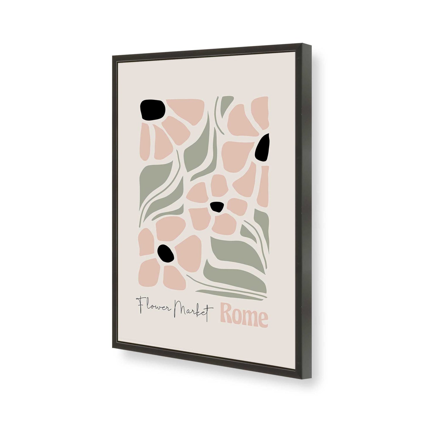 [Color:Satin Black], Picture of art in a Satin Black frame of the corner