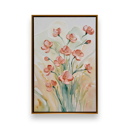 Peachy Flower Party, Set of 3 Canvas Prints