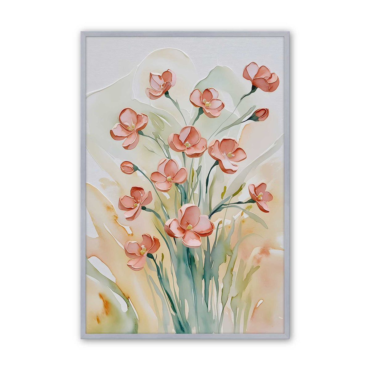 Peachy Flower Party Set of 3 At Prints