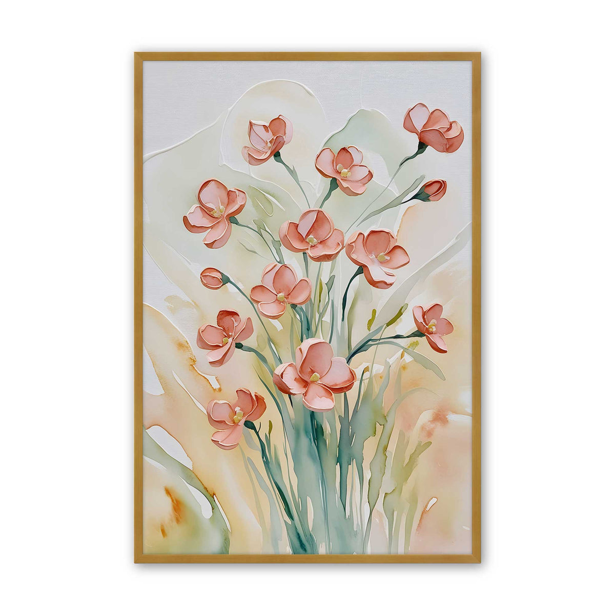 Peachy Flower Party Set of 3 At Prints
