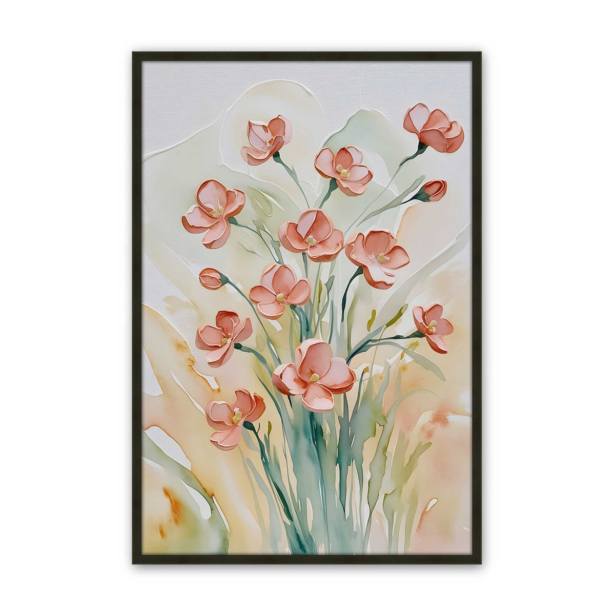 Peachy Flower Party Set of 3 At Prints