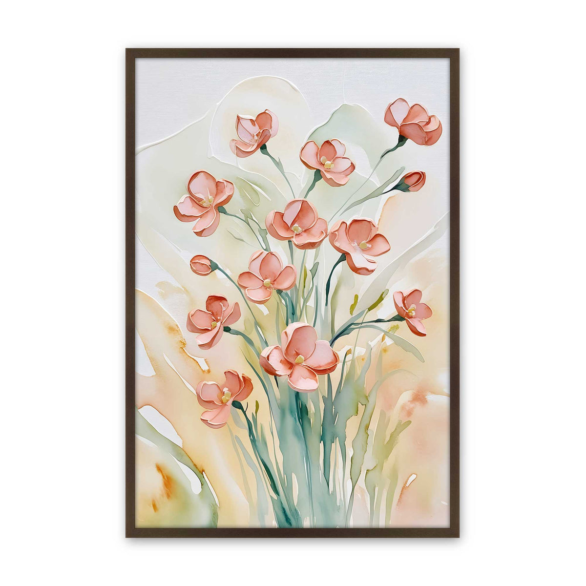 Peachy Flower Party Set of 3 At Prints