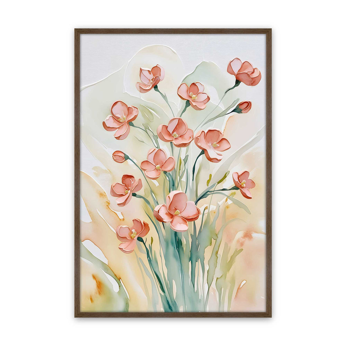 Peachy Flower Party Set of 3 At Prints