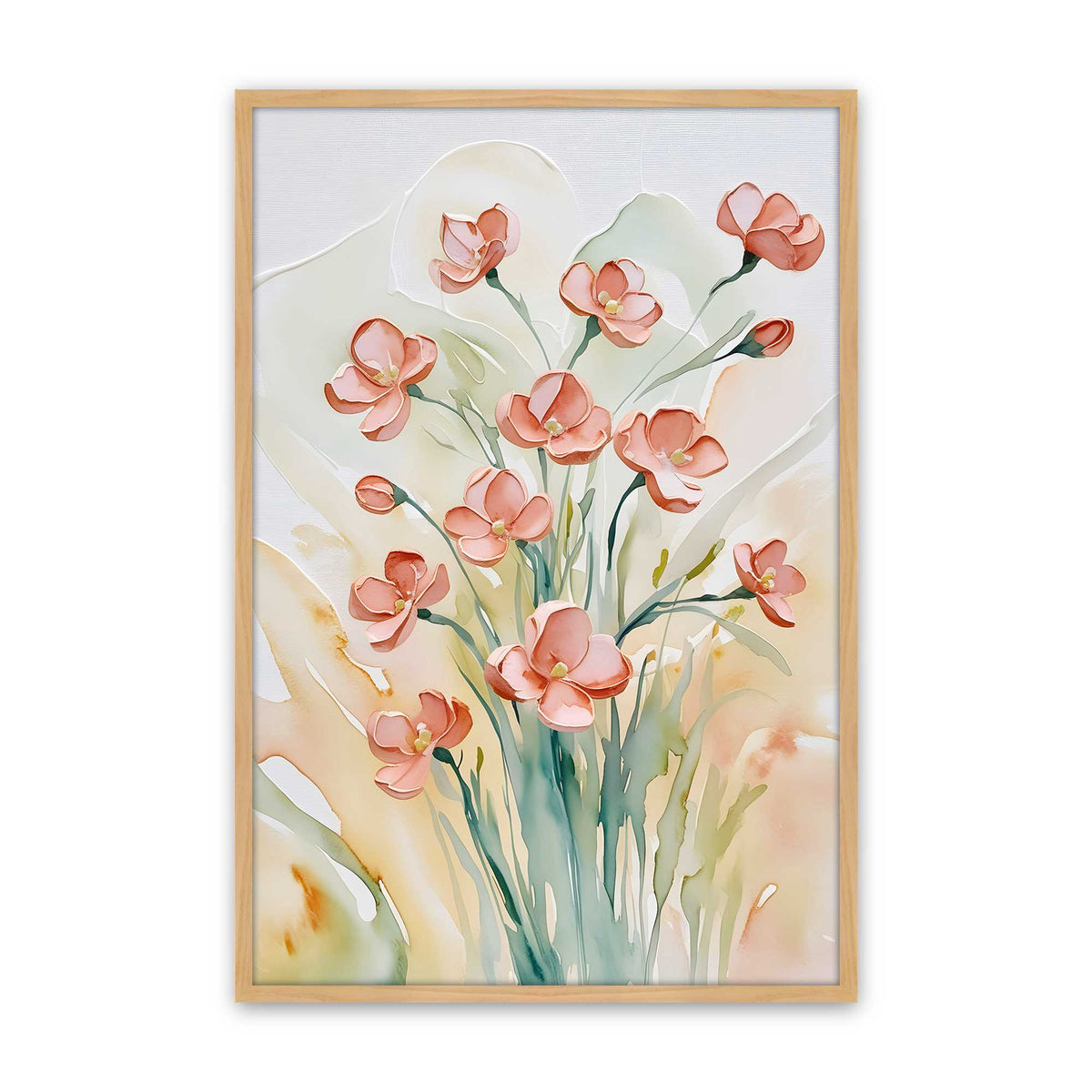 Peachy Flower Party Set of 3 At Prints