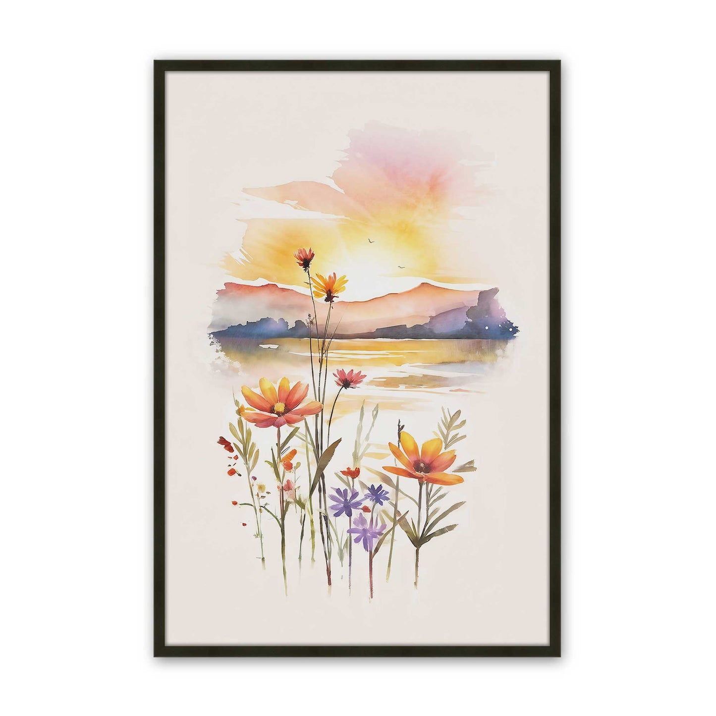 [Color:Satin Black], Picture of art in a Satin Black frame