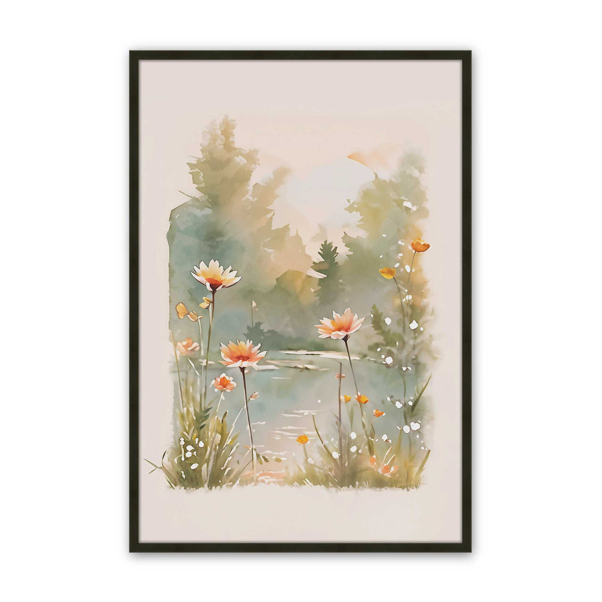 [Color:Satin Black], Picture of art in a Satin Black frame